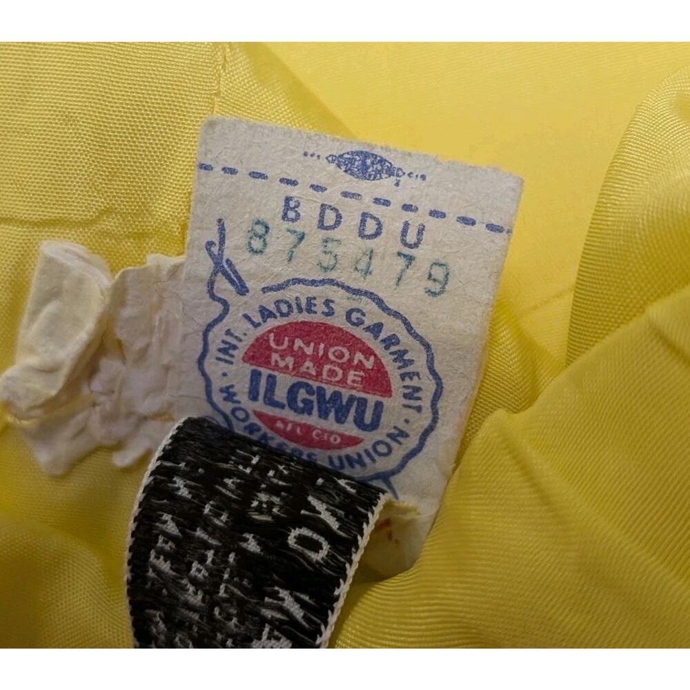 Vintage Sailor Dress 60s 70s Yellow USA Union Made Tweed XS - Picture 9 of 11